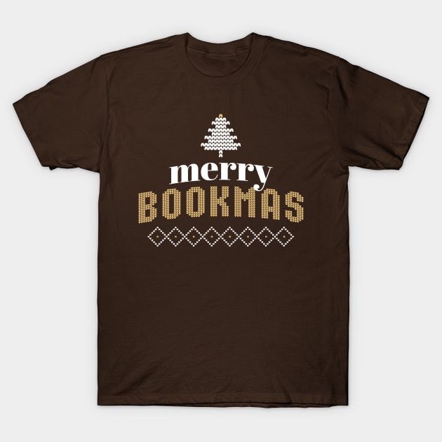 Bookish book Christmas holiday gifts & librarian gift for book nerds, bookworms T-Shirt by OutfittersAve